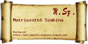 Matriszottó Szabina névjegykártya